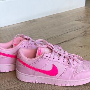 Nike Dunk Low Triple Barbie Pink Sneakers. Worn Only a Few Times.